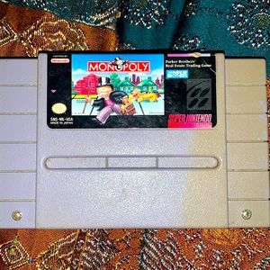 vintage Super Nintendo Game "Monopoly" snes, tested, works EUC